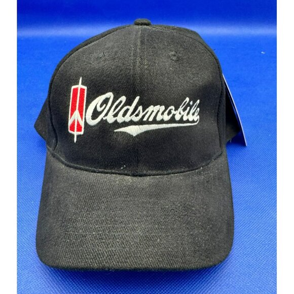 NWT Oldsmobile Logo Black Snapback Hat GM Licensed Hot Rods Plus Adjustable - Picture 1 of 6